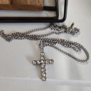 Silver Cross Pendant Necklace